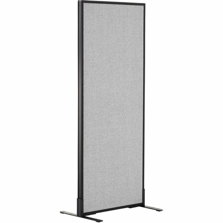 INTERION BY GLOBAL INDUSTRIAL Interion Freestanding Office Partition Panel, 24-1/4inW x 60inH, Gray 694656FGY